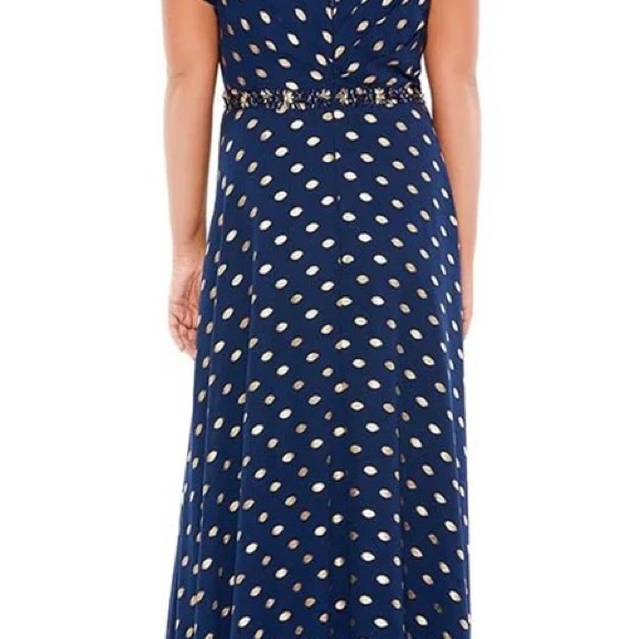 Mac Duggal 49309 NWOT Navy Polka Dot Dress - Picture 2 of 6